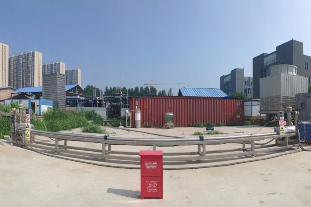 The 10-metre prototype line, combining high-voltage electricity and liquefied natural gas. Photo: Chinese Academy of Sciences