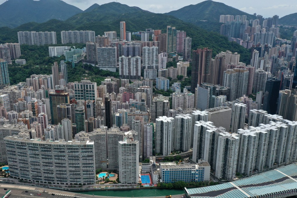 An aerial view of Provident Garden (front left) and City Garden (front right) residential blocks in North Point. Property transactions have slowed down to a trickle amid the ongoing protests and the US-China trade war. Photo: Roy Issa