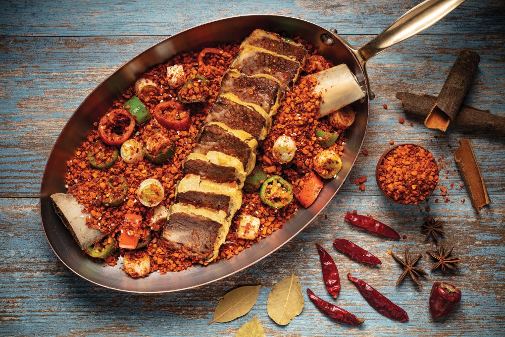Braised beef short ribs with cumin seeds at Lotus Palace in Macau.