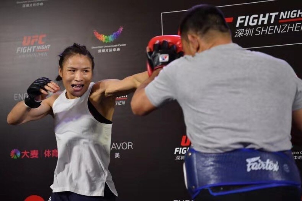 Zhang Weili at Thursday’s open workouts in Shenzhen. Photo: Handout