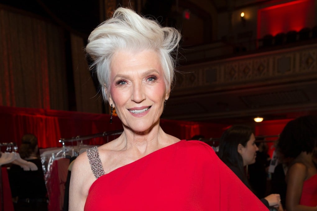 Maye Musk, Instagram star and mother of Elon Musk, preparing backstage for the Red Dress 2018 Collection Fashion Show at the Hammerstein Ballroom in New York. Photo: Shutterstock