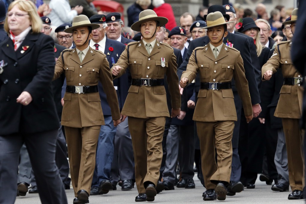 Gurkha soldiers take part in 2015 Remembrance Day celebrations in London. Photo: Handout