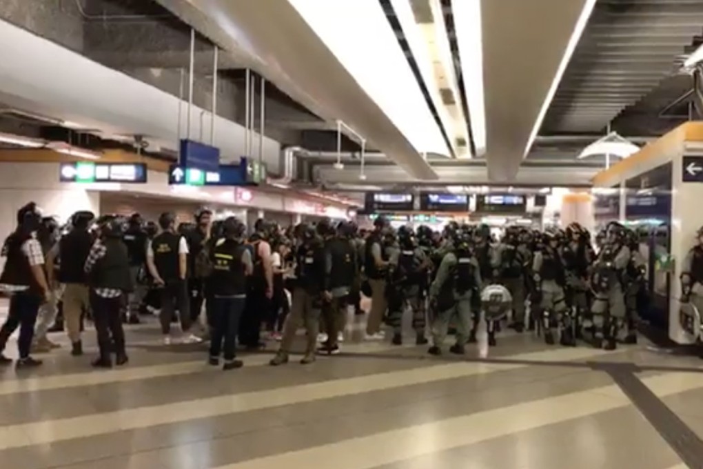 Police were on standby at Tin Shui Wai station. Photo: Handout