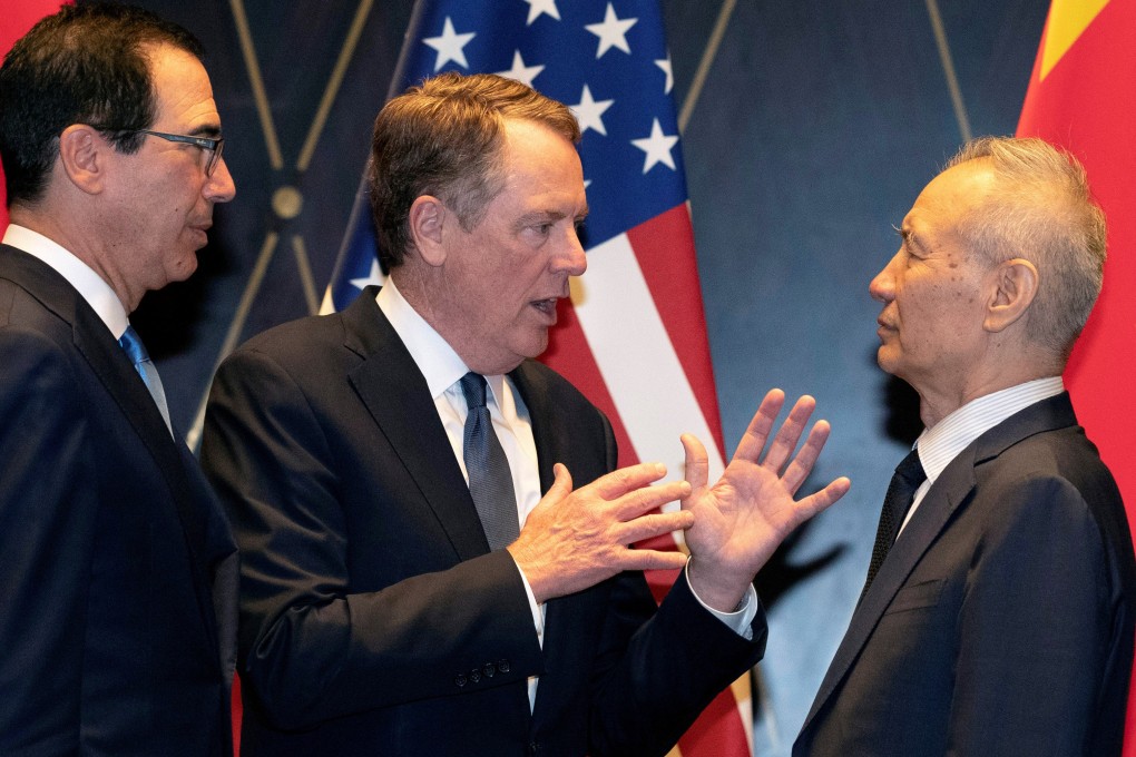 US Treasury Secretary Steven Mnuchin (left), US trade representative Robert Lighthizer and Chinese Vice-Premier Liu He are the top trade negotiators from the United States and China but it has yet to be confirmed if they will meet again in September. Photo: Reuters