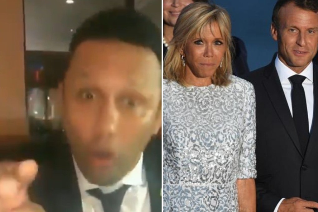 Renzo Gracie (left) rants on social media about Emmanuel and Brigitte Macron (right), pictured at the G7 summit. Photo: Twitter/Reuters