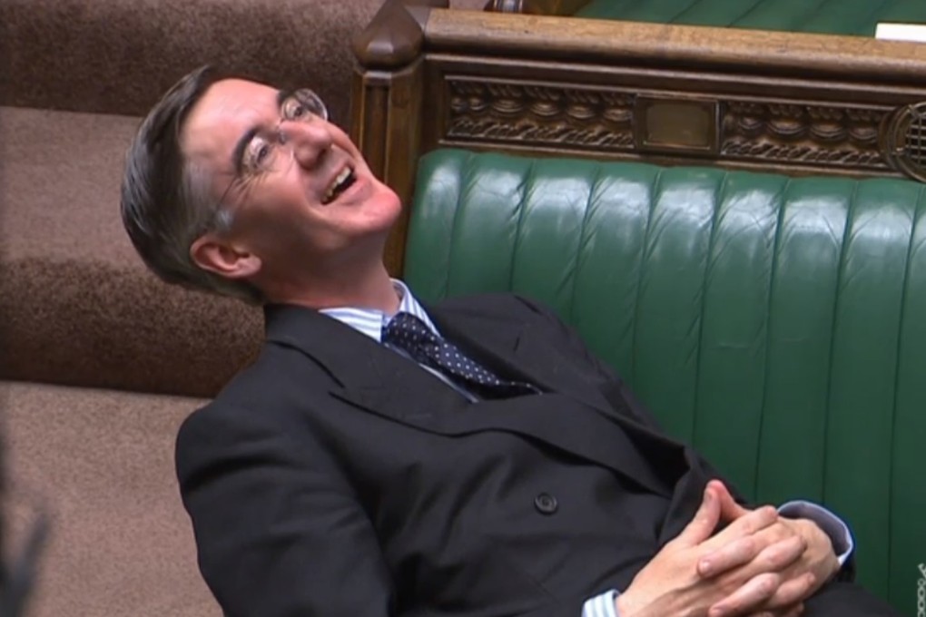 Britain's Leader of the House of Commons Jacob Rees-Mogg reclines on his seat. Photo: DPA