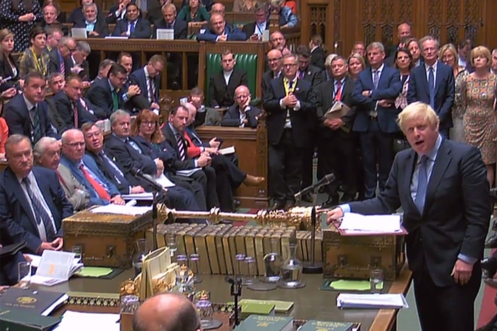Britain’s Prime Minister Boris Johnson speaks at the start of his first Prime Minister’s questions session in the House of Commons on Wednesday. Photo: AFP