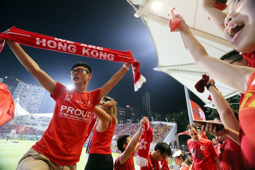 Hong Kong fans cheer the team on in their 2018 Fifa World Cup Qualifier against China at Mong Kok Stadium in 2015. Photo: Dickson Lee