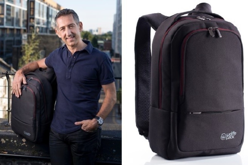 David Wollfe, British inventor of the Wolffepack backpack, says Facebook ads that called the bag “revolutionary” were banned in Hong Kong. He believes it was over the spurious political connotations of the word. Photos: Wolffepack