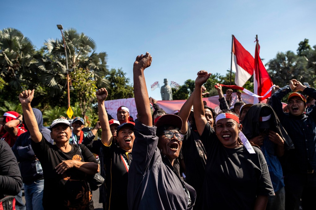 Indonesian activists march for peace in the Papua region. Photo: AFP