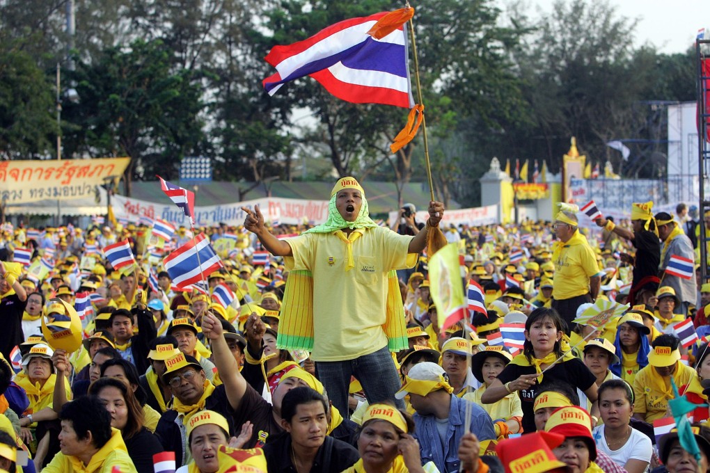File photo of royalists and pro-junta supporters at a 2012 rally opposing former PM Thaksin Shinawatra in Bangkok. Photo: AP