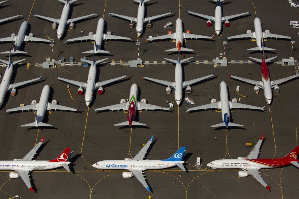 A number of Boeing 737 MAX aircraft are seen parked near Boeing Field in Seattle, Washington, last month. Photo: AFP