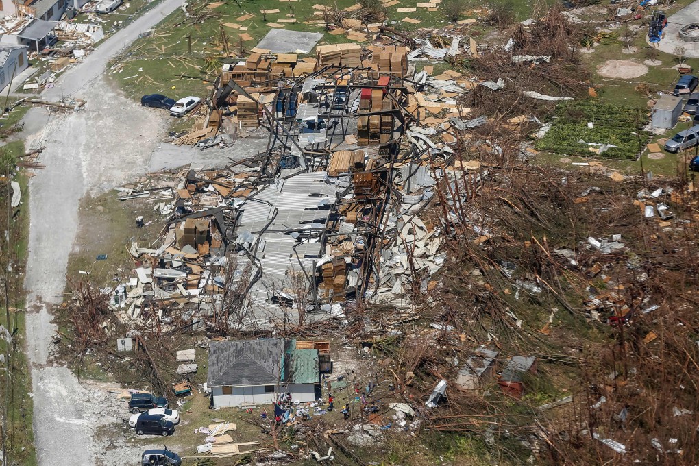 An aerial view of Great Abaco Island on Thursday shows the damage done by Hurricane Dorian. Photo: AFP