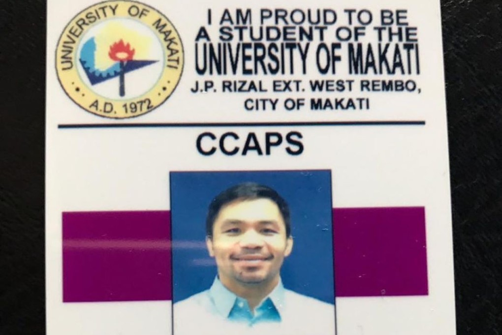 Manny Pacquiao’s student ID card at the University of Makati. Photo: Instagram/@mannypacquiao
