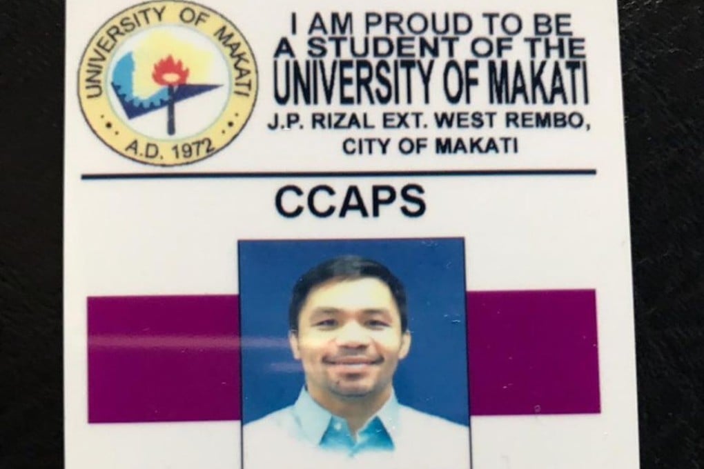 Manny Pacquiao’s student ID card at the University of Makati. Photo: Instagram/@mannypacquiao
