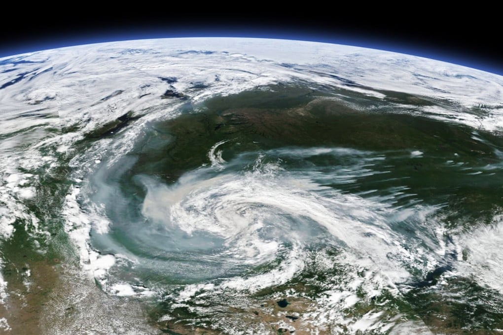 Smoke from wildfires burning across 11 regions of Russia. Photo: Nasa