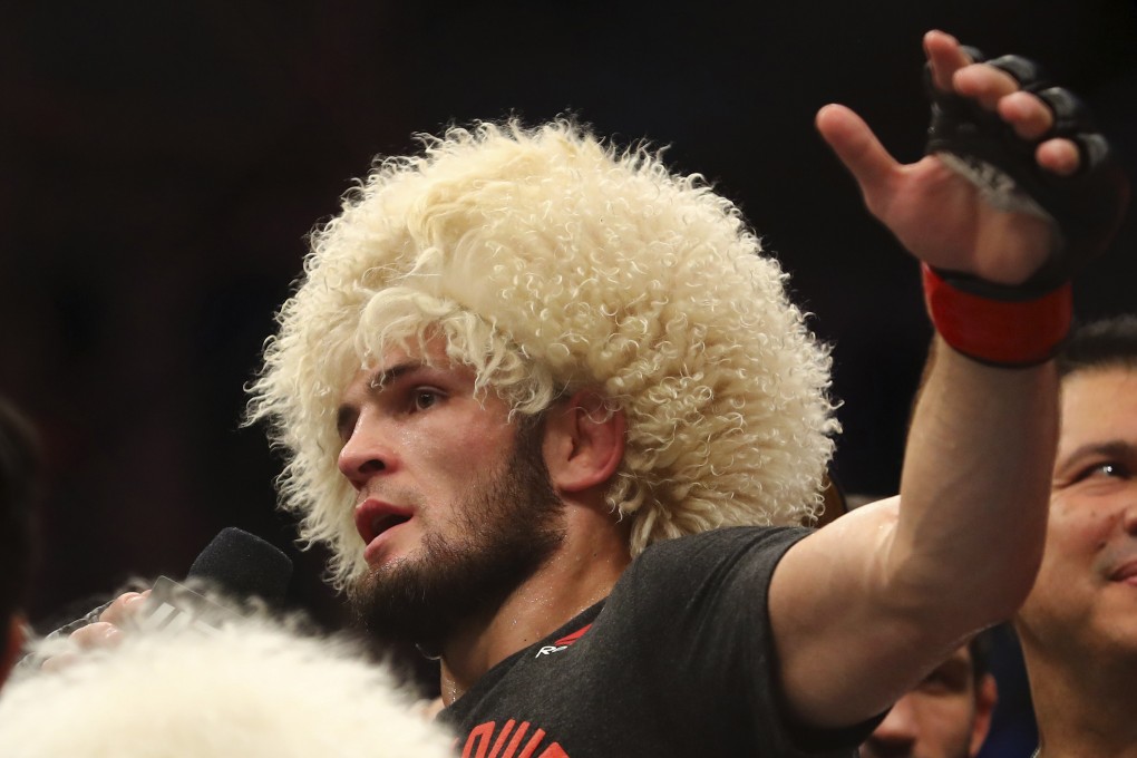 Khabib Nurmagomedov speaks after beat Dustin Poirier at UFC 242. Photo: AP