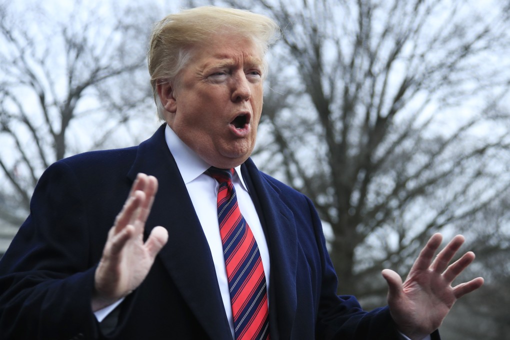 US President Donald Trump speaks to reporters outside the White House. Photo: AP