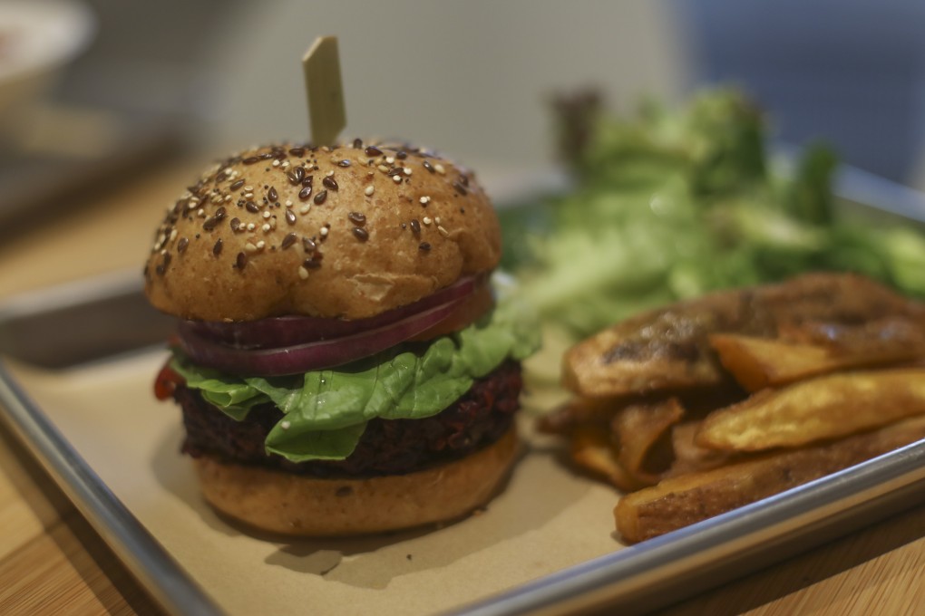 The Forest burger served at Treehouse in Central, chef and entrepreneur Christian Mongendre’s new vegan restaurant. Photo: Tory Ho