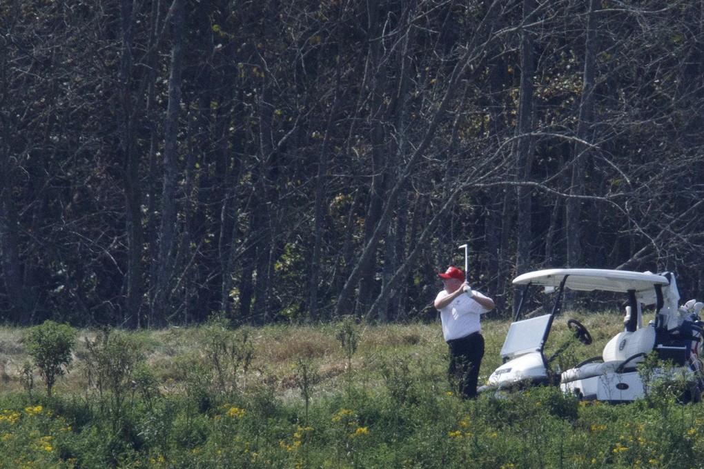 US President Donald Trump spent Sunday at his golf club in Sterling, Virginia. Trump journeyed to the club outside Washington both days this weekend and was there Sunday after cancelling a proposed meeting with Taliban leaders at Camp David. Photo: AP