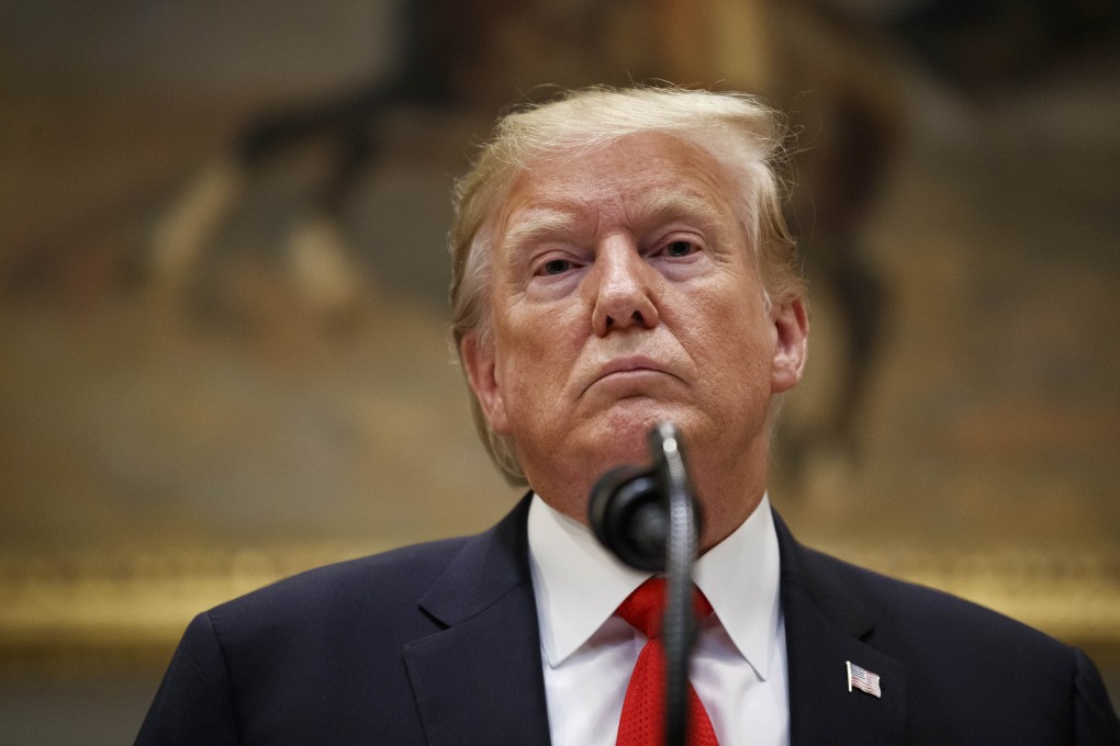 US President Donald Trump in the Roosevelt Room of the White House on Wednesday. Photo: AP