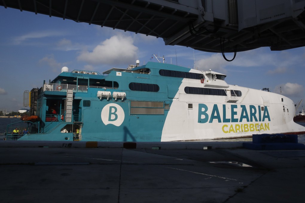 The Balearia Caribbean ferry departs from Port Everglades in Fort Lauderdale, Florida on Friday to Freeport, a city in the Grand Bahama. Photo: AP