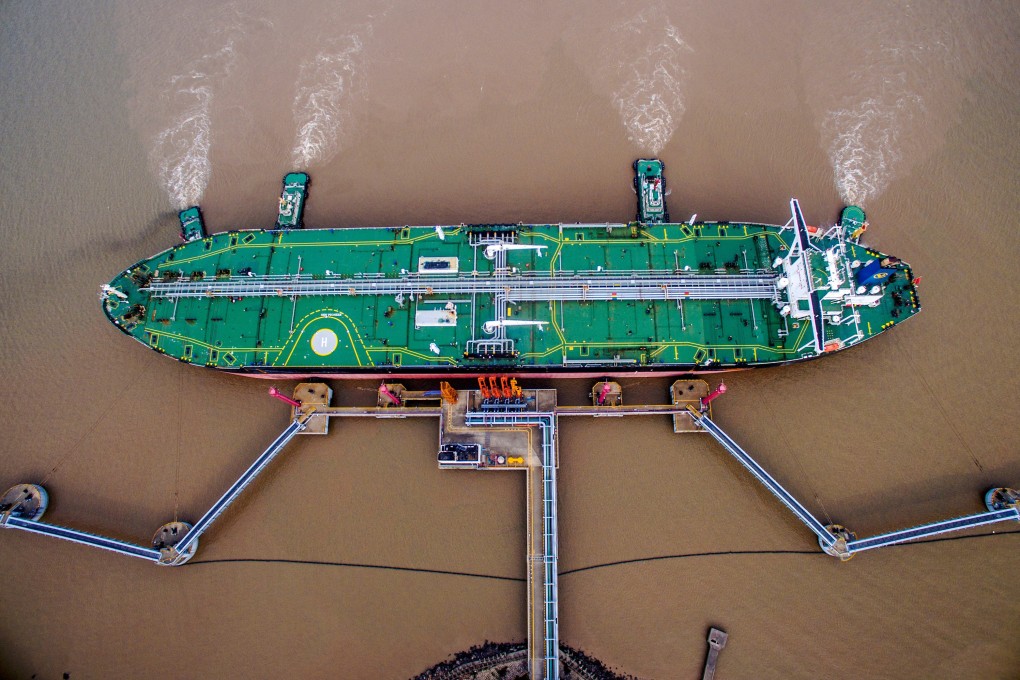 An oil tanker unloads crude at a terminal in Zhoushan, in China’s Zhejiang province. Photo: Reuters