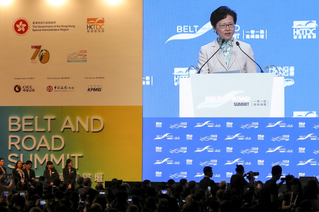 Hong Kong Chief Executive Carrie Lam speaks during ‘Belt and Road Summit’. Photo: May Tse