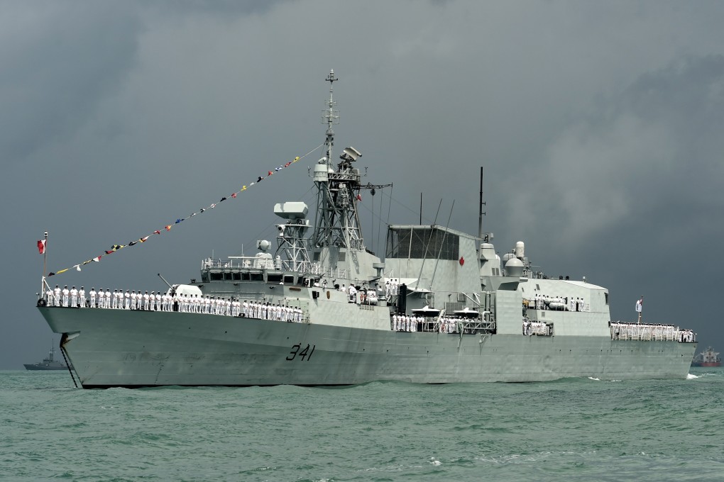 HMCS Ottawa, a frigate from the Royal Canadian Navy, sailed through the Taiwan Strait on Monday and Tuesday, Ottawa said. Photo: AFP