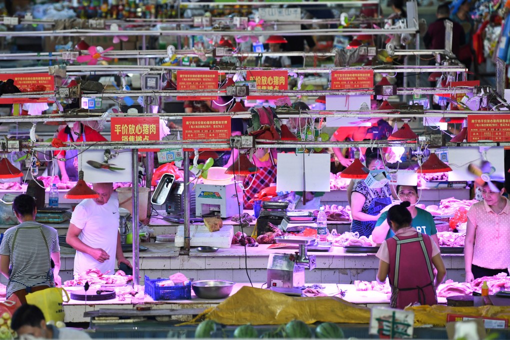 Pork prices in August increased 46.7 per cent from a year earlier, according to data released by China’s National Bureau of Statistics, while live pig prices doubled in September from a year earlier, according to China’s Ministry of Agriculture. Photo: Reuters