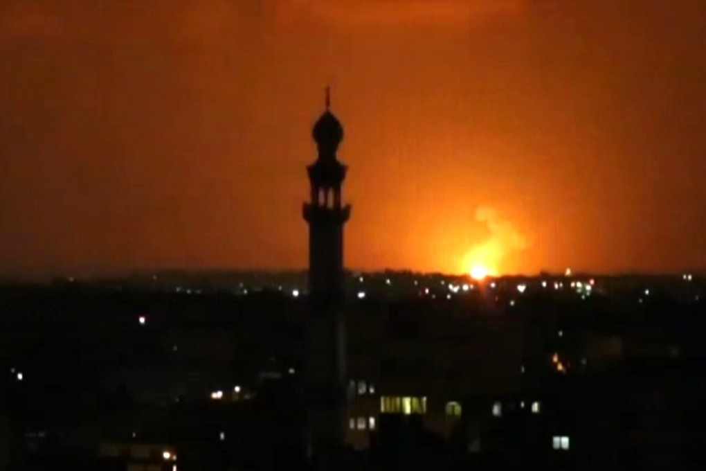 An explosion from an Israeli air strike on the Gaza Strip on Wednesday, in retaliation for rocket fire across the border. Photo: AFP