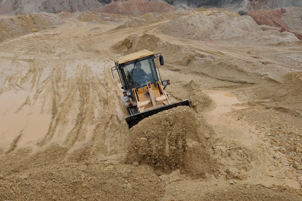 A bulldozer at a rare earth metals mine in Nancheng county, Jiangxi province, China. Photo: Reuters
