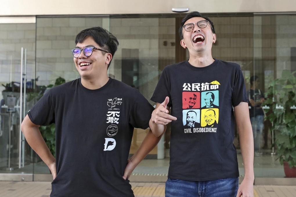 Avery Ng and Ivan Lam outside court on Wednesday. Photo: Handout