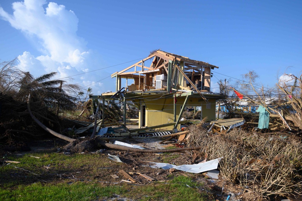 Debris lies around a damaged home in the aftermath of Hurricane Dorian in Treasure Cay on Abaco island, Bahamas. Photo: AFP