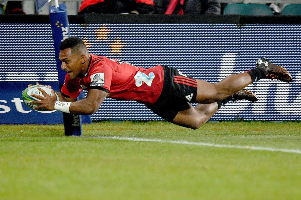 Crusaders’ Sevu Reece scores one of his 15 tries in Super Rugby, making him top try scorer in the tournament. Will he be top of the list in the Rugby World Cup? Photo: Marty Melville
