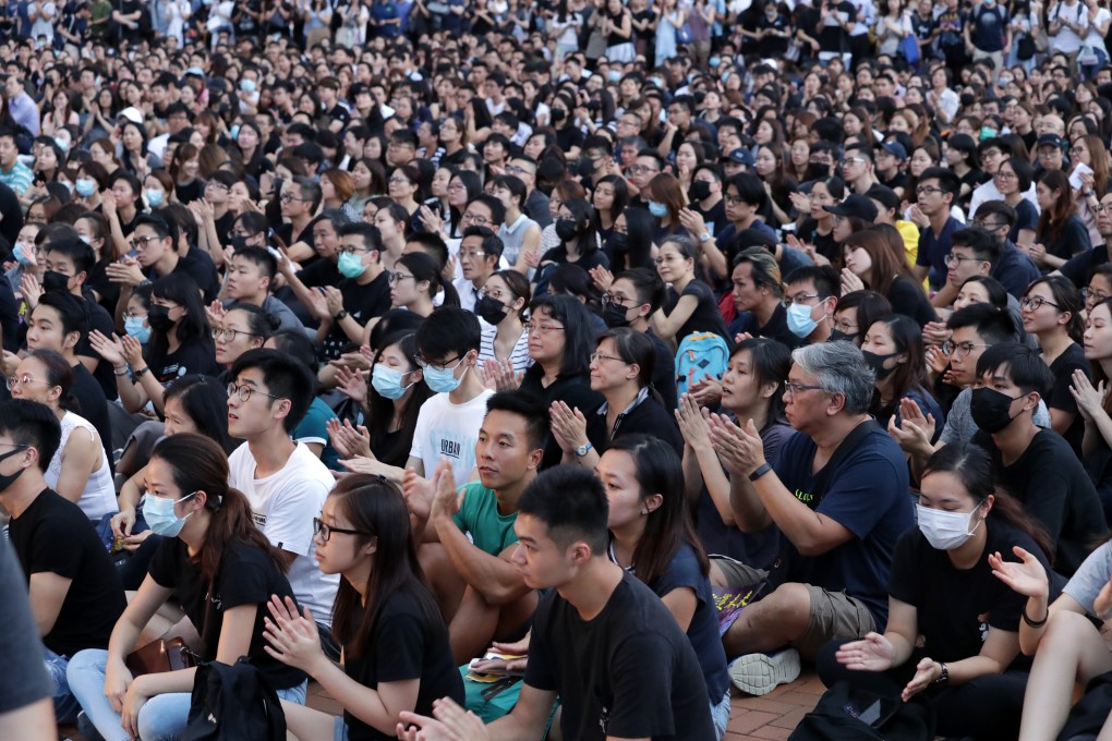 An estimated 10,000 medical workers gather in solidarity with Hongkongers, in Central, in August. Photo: Edmond So