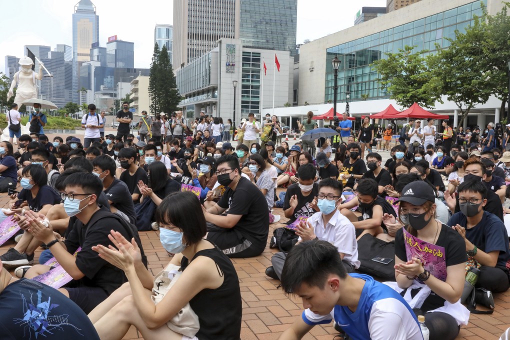 The students held a peaceful three-hour rally in Central. Photo: K.Y. Cheng