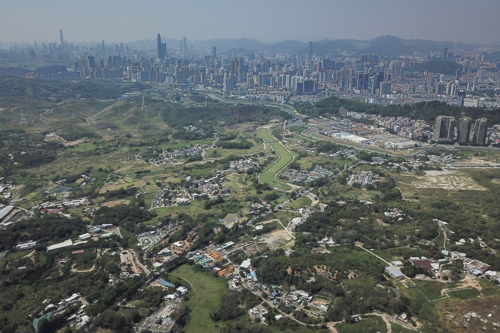 Ping Yeung Mural Village in the New Territories with Shenzhen’s Lo Wu district in the background. Photo: Roy Issa