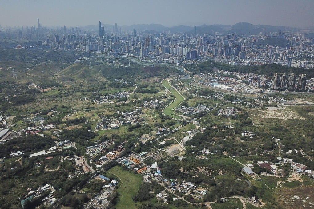 Ping Yeung Mural Village in the New Territories with Shenzhen’s Lo Wu district in the background. Photo: Roy Issa