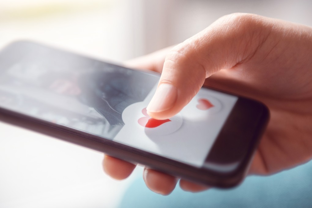 This image may be republished, Hand swiping on dating app