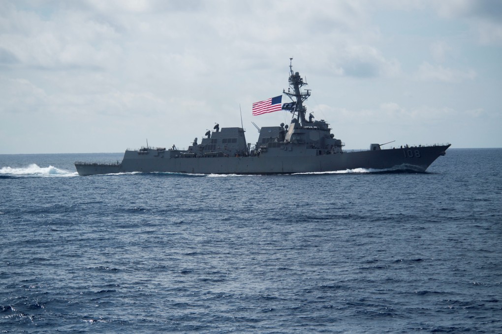 The US Navy’s guided missile destroyer USS Wayne E. Meyer sailed near the Paracel Islands in the South China Sea on Friday. Photo: Reuters