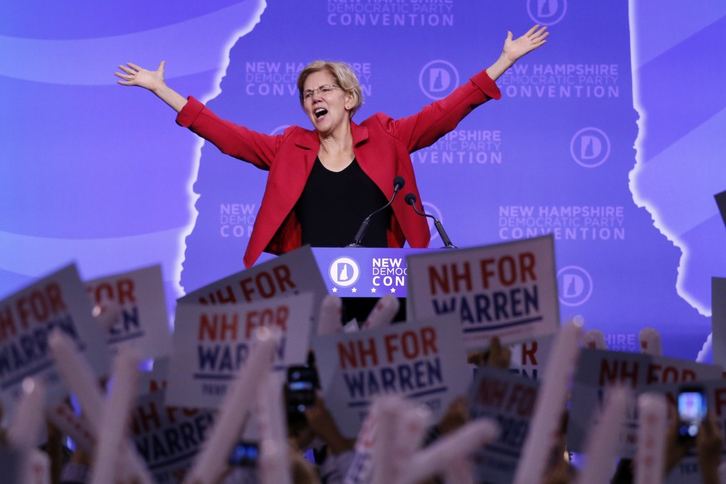 Elizabeth Warren’s website lists specific policies for 43 topics, from gun violence and social security to the electoral college and family farmers. Photo: AP