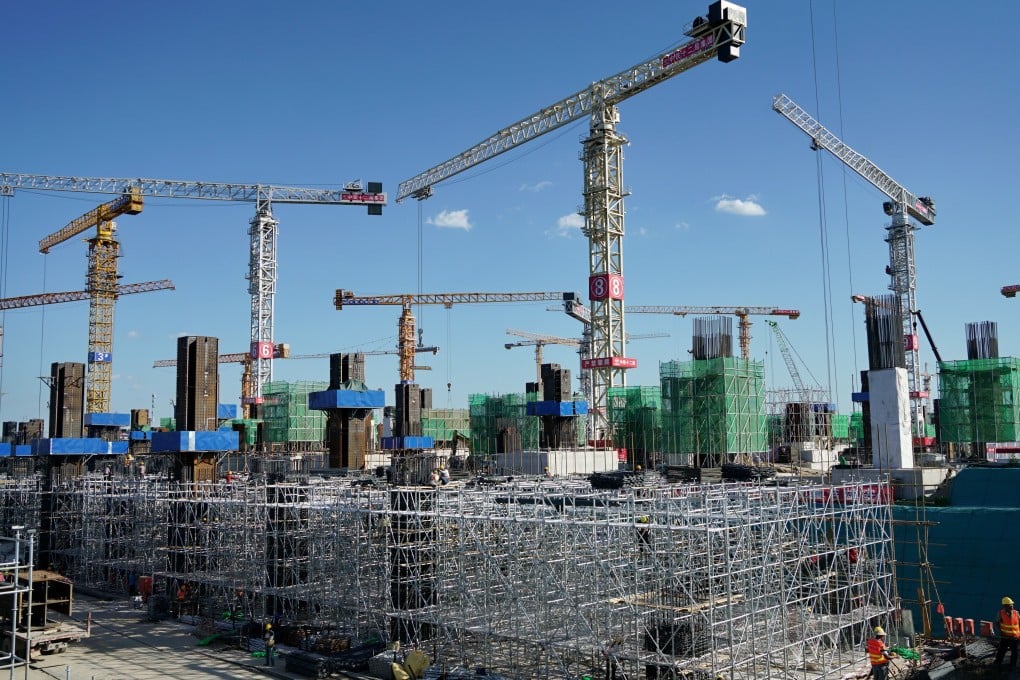 Pictures shows the construction site of Xiongan railway station, August 2019. Photo: Xinhua