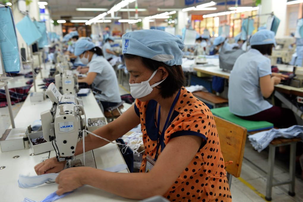 A production line in Hanoi. Vietnam’s low-cost labour makes it attractive to Chinese firms fleeing Trump’s trade war, but Thailand wants in on the action. Photo: AFP