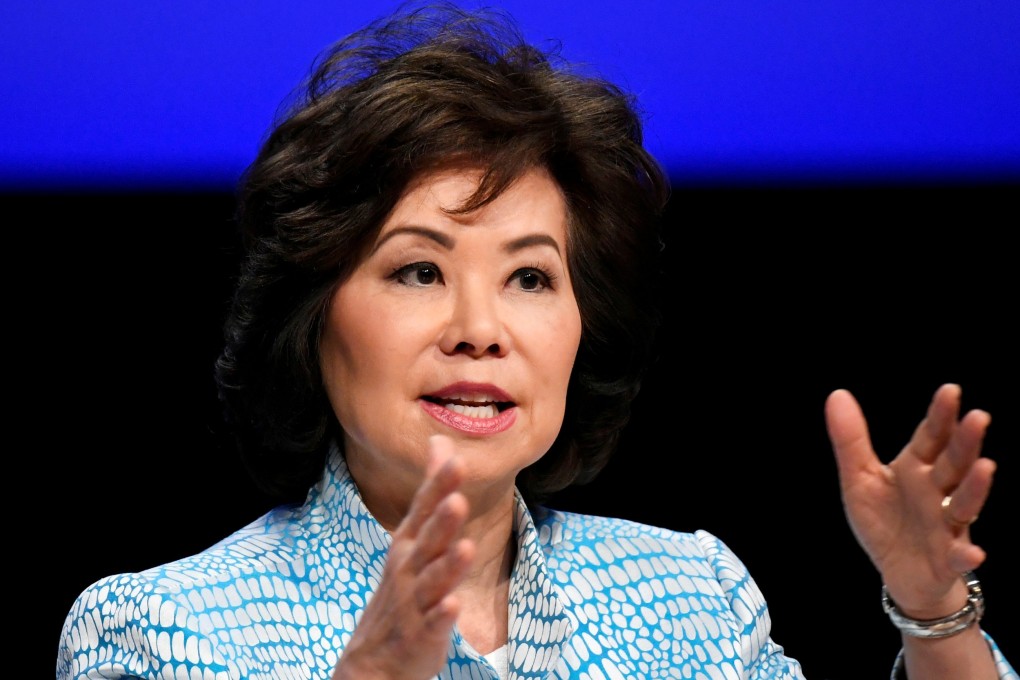 US Secretary of Transportation Elaine Chao speaks at the Global Entrepreneurship Summit 2019 at The Hague in June. Photo: Reuters