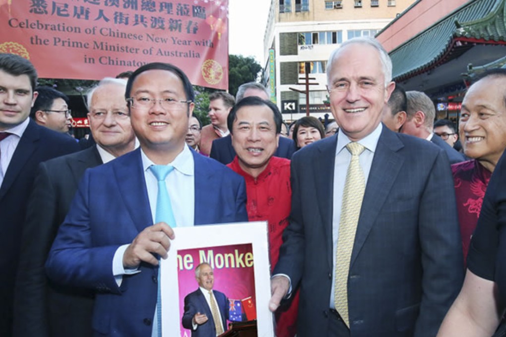 Huang Xiangmo with Malcolm Turnbull in 2016. Photo: Handout