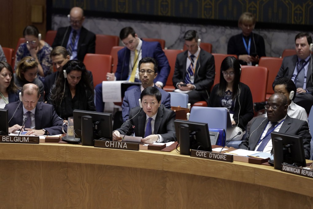 Wu Haitao, China's deputy ambassador to the United Nations, addresses a Security Council meeting. Photo: Xinhua