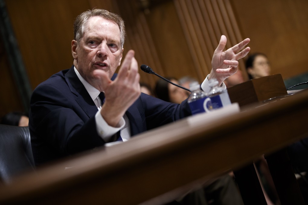 US Trade Representative Robert Lighthizer testifies during a Senate Finance Committee hearing in Washington in June. Photo: EPA-EFE