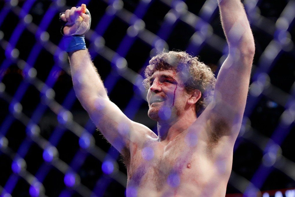 Ben Askren celebrates after defeating Robbie Lawler in a welterweight bout at UFC 235. Photo: AP