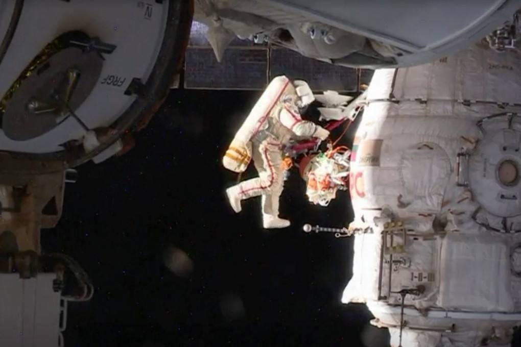 A Russian cosmonaut conducts a spacewalk outside the International Space Station. Photo: Reuters